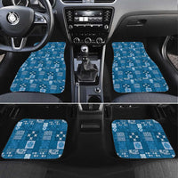 Vintage Hawaiian Quilting Patterns Car Mats Blue Style Tribal Fabric Patchwork - Polynesian Pride