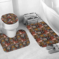 Vintage Hawaiian Quilting Patterns Bathroom Set Brown Style Tribal Fabric Patchwork - Polynesian Pride
