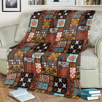 Vintage Hawaiian Quilting Patterns Blanket Brown Style Tribal Fabric Patchwork - Polynesian Pride