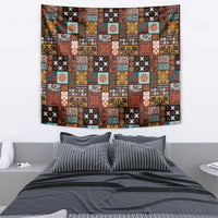 Vintage Hawaiian Quilting Patterns Tapestry Brown Style Tribal Fabric Patchwork - Polynesian Pride