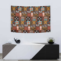 Vintage Hawaiian Quilting Patterns Tapestry Brown Style Tribal Fabric Patchwork - Polynesian Pride