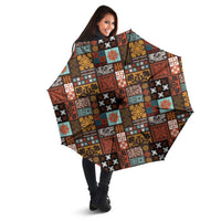 Vintage Hawaiian Quilting Patterns Umbrella Brown Style Tribal Fabric Patchwork - Polynesian Pride