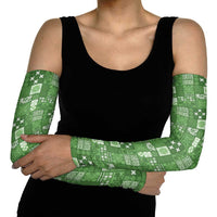 Vintage Hawaiian Quilting Patterns Arm Sleeves Green Style Tribal Fabric Patchwork - Polynesian Pride