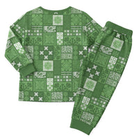 Vintage Hawaiian Quilting Patterns Christmas Pajama Set Green Style Tribal Fabric Patchwork - Polynesian Pride