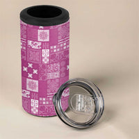Vintage Hawaiian Quilting Patterns 4 in 1 Can Cooler Tumbler Pink Style Tribal Fabric Patchwork - Polynesian Pride