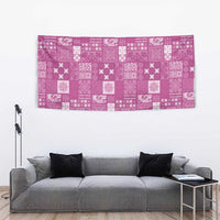 Vintage Hawaiian Quilting Patterns Tapestry Pink Style Tribal Fabric Patchwork - Polynesian Pride