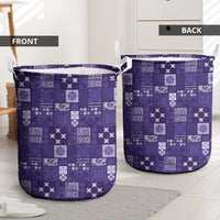 Vintage Hawaiian Quilting Patterns Laundry Basket Purple Style Tribal Fabric Patchwork - Polynesian Pride