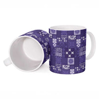 Vintage Hawaiian Quilting Patterns Ceramic Mug Purple Style Tribal Fabric Patchwork - Polynesian Pride