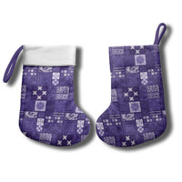 Vintage Hawaiian Quilting Patterns Christmas Stocking Purple Style Tribal Fabric Patchwork - Polynesian Pride