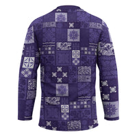 Vintage Hawaiian Quilting Patterns Hockey Jersey Purple Style Tribal Fabric Patchwork - Polynesian Pride