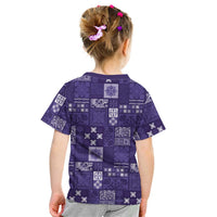 Vintage Hawaiian Quilting Patterns Kid T Shirt Purple Style Tribal Fabric Patchwork - Polynesian Pride