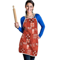 Vintage Hawaiian Quilting Patterns Apron Red Style Tribal Fabric Patchwork - Polynesian Pride