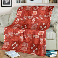 Vintage Hawaiian Quilting Patterns Blanket Red Style Tribal Fabric Patchwork - Polynesian Pride