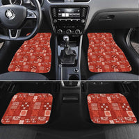 Vintage Hawaiian Quilting Patterns Car Mats Red Style Tribal Fabric Patchwork - Polynesian Pride