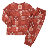 Vintage Hawaiian Quilting Patterns Christmas Pajama Set Red Style Tribal Fabric Patchwork - Polynesian Pride
