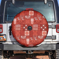 Vintage Hawaiian Quilting Patterns Spare Tire Cover Red Style Tribal Fabric Patchwork - Polynesian Pride
