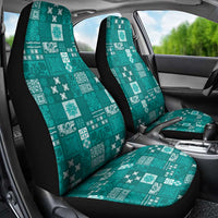Vintage Hawaiian Quilting Patterns Car Seat Cover Turquoise Style Tribal Fabric Patchwork - Polynesian Pride