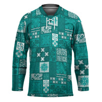 Vintage Hawaiian Quilting Patterns Hockey Jersey Turquoise Style Tribal Fabric Patchwork - Polynesian Pride