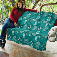 Vintage Hawaiian Quilting Patterns Quilt Turquoise Style Tribal Fabric Patchwork - Polynesian Pride