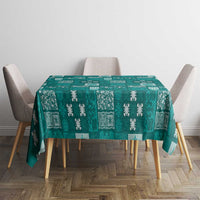 Vintage Hawaiian Quilting Patterns Tablecloth Turquoise Style Tribal Fabric Patchwork - Polynesian Pride