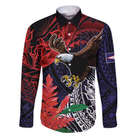 American Samoa Bald Eagle Personalized Family Matching Off The Shoulder Long Sleeve Dress and Hawaiian Shirt Samoa Muamua Le Atua