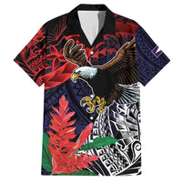 American Samoa Bald Eagle Personalized Family Matching Off Shoulder Maxi Dress and Hawaiian Shirt Samoa Muamua Le Atua