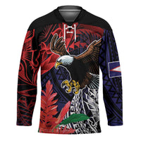 American Samoa Bald Eagle Personalized Hockey Jersey Samoa Muamua Le Atua - Polynesian Pride
