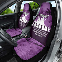 Anzac Day Gallipoli Personalised Car Seat Cover Purple Poppy Flowers
