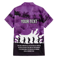 Anzac Day Gallipoli Personalised Family Matching Off Shoulder Maxi Dress and Hawaiian Shirt Purple Poppy Flowers LT9 - Polynesian Pride