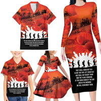 Anzac Day Gallipoli Personalised Family Matching Long Sleeve Bodycon Dress and Hawaiian Shirt Red Poppy Flowers LT9 - Polynesian Pride
