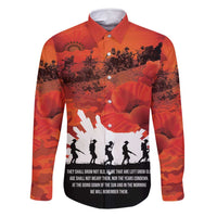 Anzac Day Gallipoli Personalised Family Matching Long Sleeve Bodycon Dress and Hawaiian Shirt Red Poppy Flowers LT9 Dad's Shirt - Long Sleeve Red - Polynesian Pride