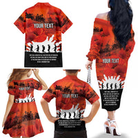 Anzac Day Gallipoli Personalised Family Matching Off The Shoulder Long Sleeve Dress and Hawaiian Shirt Red Poppy Flowers LT9 - Polynesian Pride