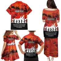 Anzac Day Gallipoli Personalised Family Matching Puletasi and Hawaiian Shirt Red Poppy Flowers LT9 - Polynesian Pride