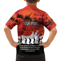 Anzac Day Gallipoli Personalised Family Matching Short Sleeve Bodycon Dress and Hawaiian Shirt Red Poppy Flowers LT9 - Polynesian Pride