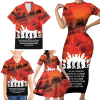 Anzac Day Gallipoli Personalised Family Matching Short Sleeve Bodycon Dress and Hawaiian Shirt Red Poppy Flowers LT9 - Polynesian Pride