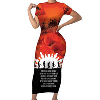 Anzac Day Gallipoli Personalised Family Matching Short Sleeve Bodycon Dress and Hawaiian Shirt Red Poppy Flowers LT9 Mom's Dress Red - Polynesian Pride
