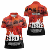 Anzac Day Gallipoli Personalised Women Polo Shirt Red Poppy Flowers LT9 - Polynesian Pride