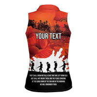 Anzac Day Gallipoli Personalised Women Sleeveless Polo Shirt Red Poppy Flowers
