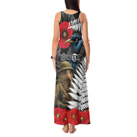 Kiwi-Tui Bird Soldier ANZAC Day Personalised Tank Maxi Dress Maori Silver Fern Motif LT9 - Polynesian Pride