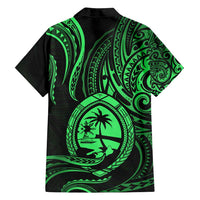 Polynesian Guam Coat of Arms Family Matching Long Sleeve Bodycon Dress and Hawaiian Shirt Polynesian Tribal Tattoo Green Version LT9 - Polynesian Pride