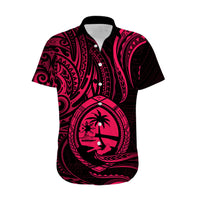 Polynesian Pride Guam Hawaiian Shirt With Polynesian Tribal Tattoo and Coat of Arms Pink Version LT9 - Polynesian Pride