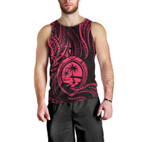 Polynesian Pride Guam Men Tank Top With Polynesian Tribal Tattoo and Coat of Arms Pink Version LT9 - Polynesian Pride