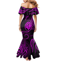 Polynesian Guam Coat of Arms Family Matching Mermaid Dress and Hawaiian Shirt Polynesian Tribal Tattoo Purple Version LT9 - Polynesian Pride