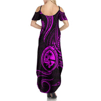 Polynesian Guam Coat of Arms Family Matching Summer Maxi Dress and Hawaiian Shirt Polynesian Tribal Tattoo Purple Version LT9 - Polynesian Pride