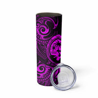 Polynesian Guam Coat of Arms Skinny Tumbler Polynesian Tribal Tattoo Purple Version LT9 - Polynesian Pride