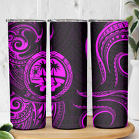 Polynesian Guam Coat of Arms Skinny Tumbler Polynesian Tribal Tattoo Purple Version LT9 - Polynesian Pride