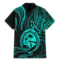 Polynesian Guam Coat of Arms Family Matching Mermaid Dress and Hawaiian Shirt Polynesian Tribal Tattoo Turquoise Version LT9 - Polynesian Pride