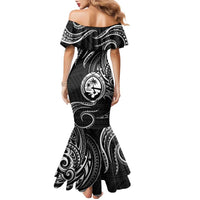 Polynesian Guam Coat of Arms Family Matching Mermaid Dress and Hawaiian Shirt Polynesian Tribal Tattoo Black Version LT9 - Polynesian Pride