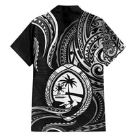 Polynesian Guam Coat of Arms Family Matching Puletasi and Hawaiian Shirt Polynesian Tribal Tattoo Black Version LT9 - Polynesian Pride