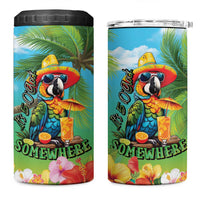 Always 5 O'clock 4 in 1 Can Cooler Tumbler Hawaiian Tropical Parrot LT9 One Size: 16 oz Blue - Polynesian Pride